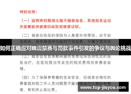 如何正确应对魏震禁赛与罚款事件引发的争议与舆论挑战